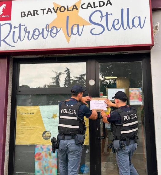 Il Questore ordina la chiusura del bar «La Stella» per 15 giorni